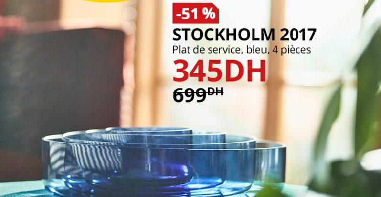 Soldes Ikea Maroc Plat de service 4 pièces STOCKHOLM 345Dhs au lieu de 699Dhs
