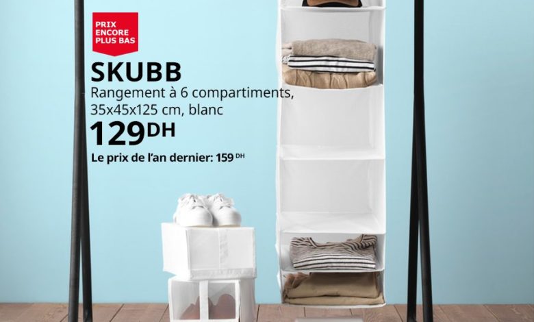 Promo Ikea Maroc Rangement 6 compartiments SKUBB 129Dhs au lieu de 159Dhs