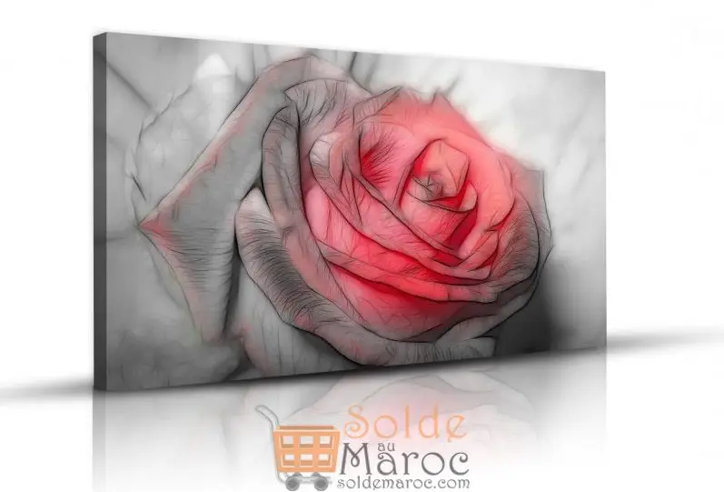 Tableau Beautiful rose drawing imprimé en HD 125Dhs