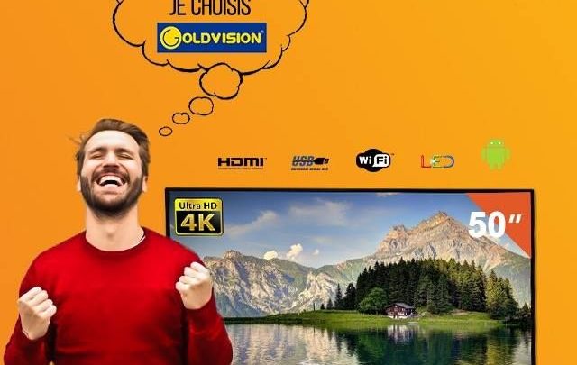 Promo Abroun Electro Smart Tv GOLDVISION 55" ULTRA HD 4K 5990 Dhs