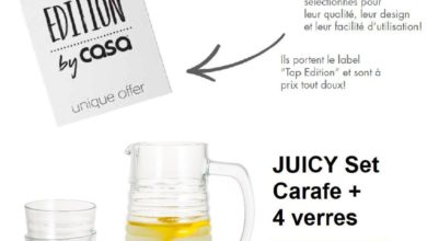 Offre Top Edition Casa Maroc Juicy Set Carafe + 4 verres 69.50Dhs
