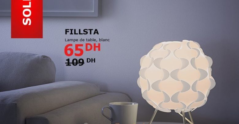 Soldes Ikea Maroc Lampe de table FILLSTA 65Dhs au lieu de 109Dhs