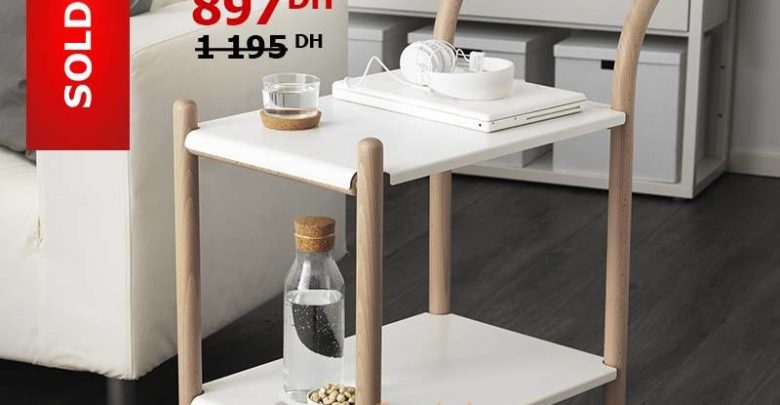 Soldes Ikea Maroc Desserte Roulante Hêtre Blanc 897Dhs au lieu de 1195Dhs