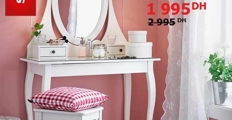 Soldes Ikea Maroc Coiffeuse HEMNES avec Miroir 1995Dhs au lieu de 2995Dhs