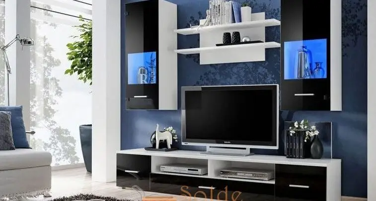 Promo Azura Home Ensemble meuble TV CORTE noir avec leds 3090Dhs au lieu de 3090Dhs