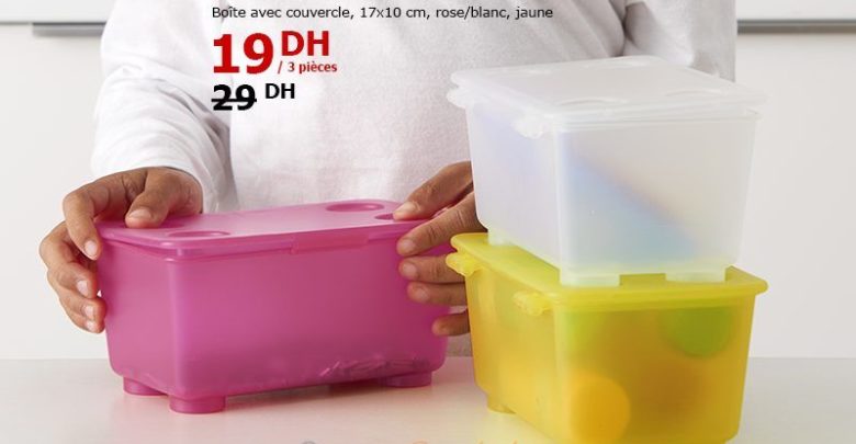 Soldes Ikea Maroc Boîte avec Couvercle GLIS 19Dhs au lieu de 29Dhs