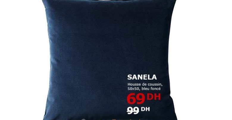 Soldes Ikea Maroc Housse de Coussin 50x50 SANELA 69Dhs au lieu de 99Dhs