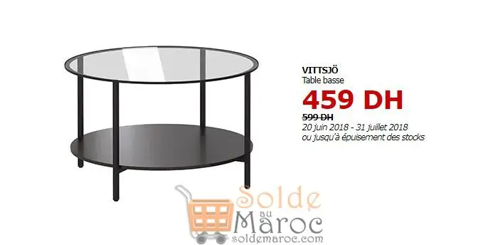 Soldes Ikea Maroc Table basse VITTSJÖ 459Dhs au lieu de 599Dhs