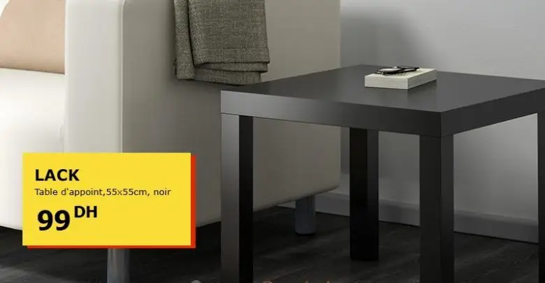 Offre Spéciale Ikea Maroc Table d'appoint LACK noir 99Dhs