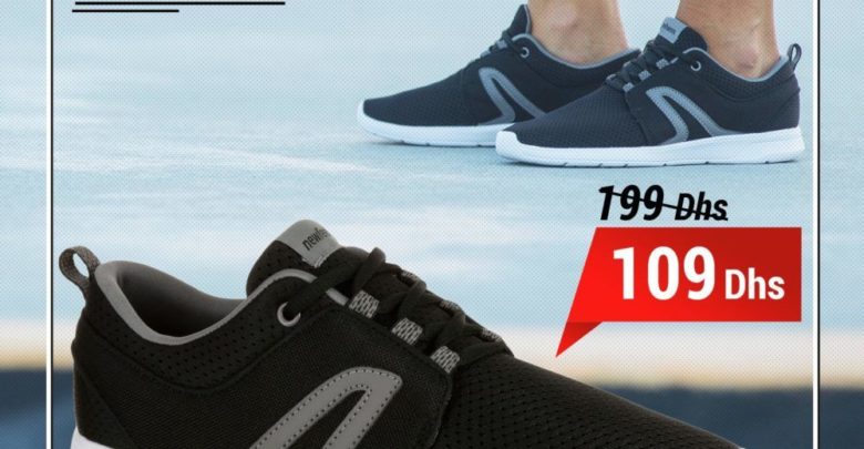 Soldes Decathlon Chaussures marche sportive femme Soft 140 Mesh noir 109Dhs au lieu de 149 Dhs