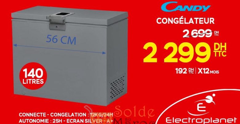 Promo Electroplanet Congélateur CANDY 2299Dhs au lieu de 2699Dhs