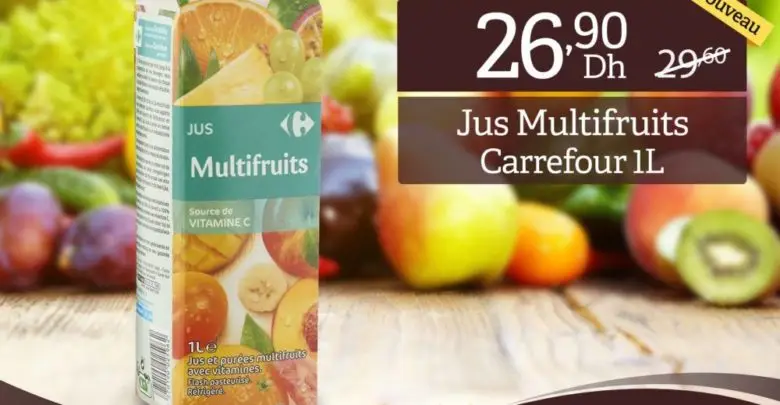 Promo Carrefour Gourmet Jus Multifruits Carrefour 1L 26Dhs au lieu de 29Dhs