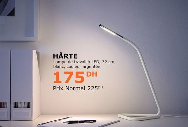 Soldes Ikea Family Lampe de travail HARTE 175Dhs au lieu de 255Dhs
