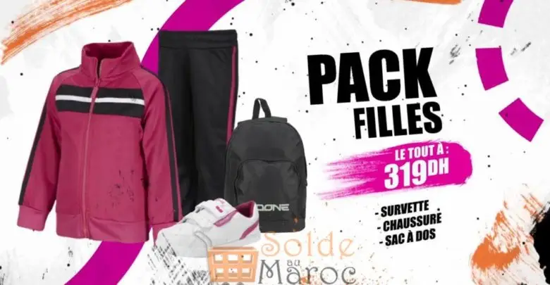 Promo Sport Zone Maroc Pack Sport Fille 319Dhs