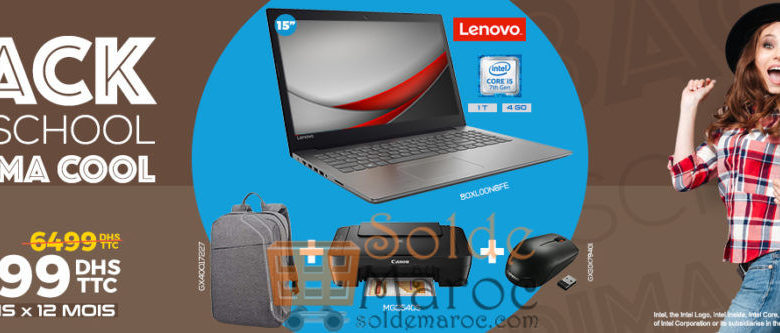 Promo Cosmos Electro Laptop Lenovo + Sac à dos + Imprimante + Souris SF 5699Dhs au lieu de 6499Dhs
