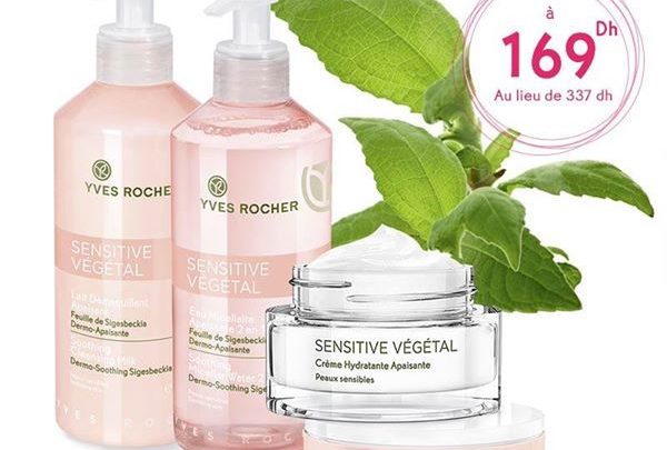 Promo Yves Rocher Maroc Pack Sensitive Végétal 169Dhs au lieu de 337Dhs