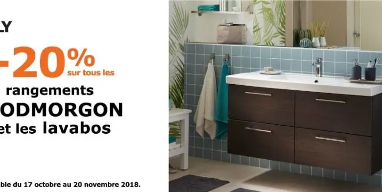 Promo Ikea Family Maroc -20% Rangements GODMORGON et Lavabos