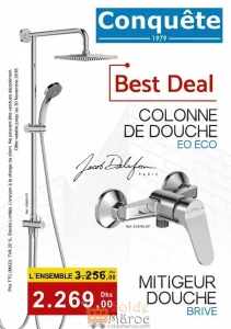 Best Deal Conquête Colonne Douche + Mitigeur de Jacob Delafon 2269Dhs au lieu de 3256Dhs