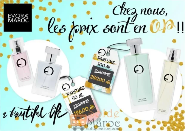 Prix en Or Parfums Evora Maroc Hommes et Femmes