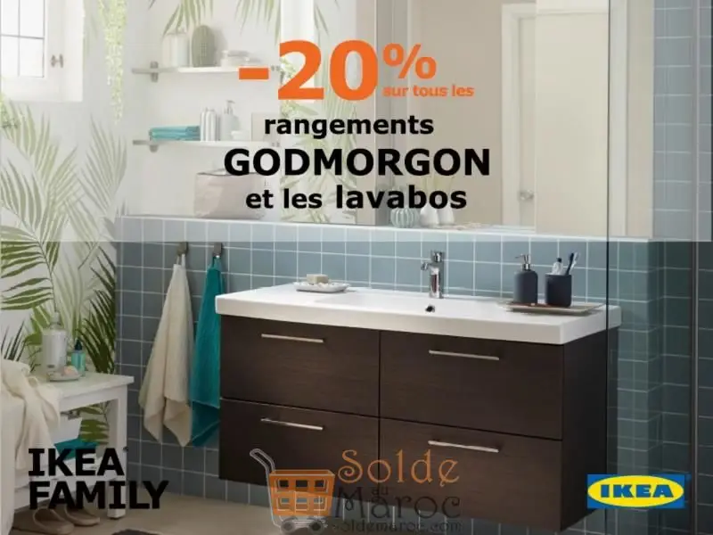 Promo Ikea Family Maroc -20% sur tous les rangements GODMORGON et lababos