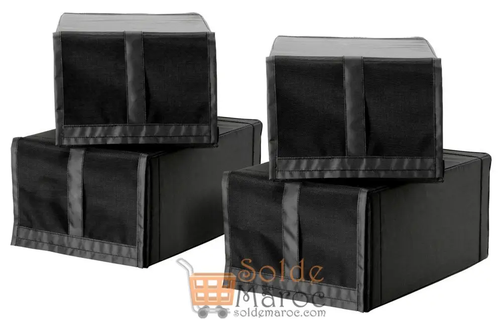 Soldes Ikea Maroc Boîte à chaussures SKUBB noir 4 pièces 119Dhs au lieu de 169Dhs