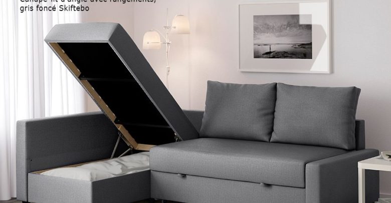 Soldes Ikea Family Maroc Canapé-lit d'angle avec rangement FRIHETEN 4695Dhs au lieu de 5995Dhs