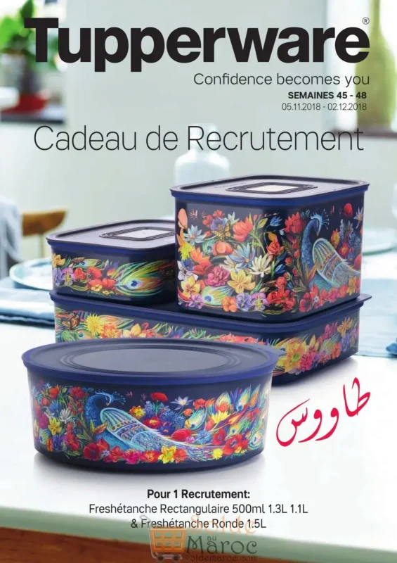Catalogue Tupperware Maroc Cadeau de recrutement Jusqu'au 2 Décembre 2018
