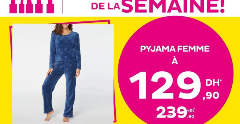 Deal de la semaine Tati Maroc Pyjama Femme 129Dhs au lieu de 239Dhs
