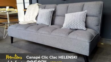 Promo Cozy Home Canapé Clic Clac HELENSKI 2950Dhs au lieu de 4750Dhs