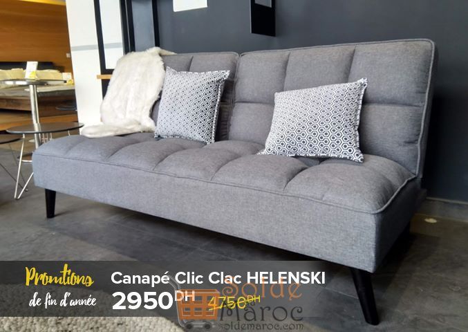 Promo Cozy Home Canapé Clic Clac HELENSKI 2950Dhs au lieu de 4750Dhs