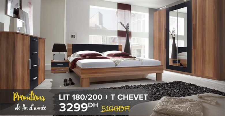 Promo Cozy Home Lit+T chevet 3299Dhs au lieu de 5100Dhs