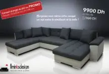 Promo Spéciale Amines Design Canapé d’angle ALGO 9900Dhs au lieu de 11900Dhs