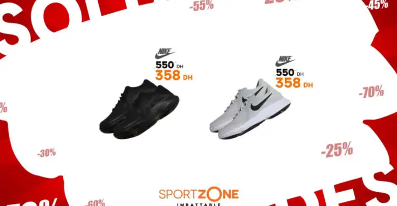 Promo Sport Zone Maroc Chaussure Sport Nike 358Dhs au lieu de 550Dhs