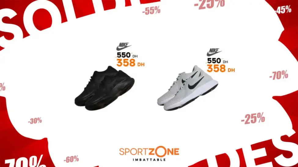 Promo Sport Zone Maroc Chaussure Sport Nike 358Dhs au lieu de 550Dhs