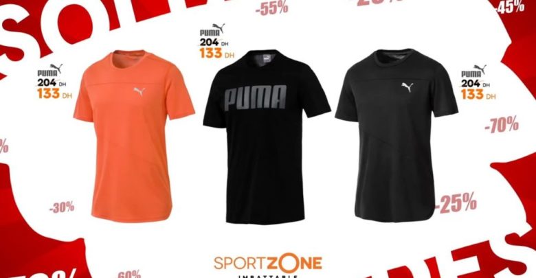 Soldes Sport Zone Maroc Tee-shirt PUMA 133Dhs au lieu de 204Dhs