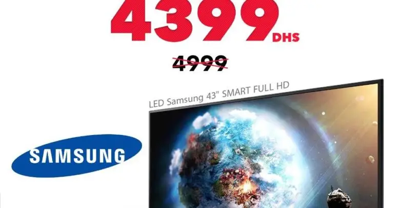 Promo Spéciale Abroun Electro Smart TV 43° Samsung 4399Dhs au lieu de 4999Dhs