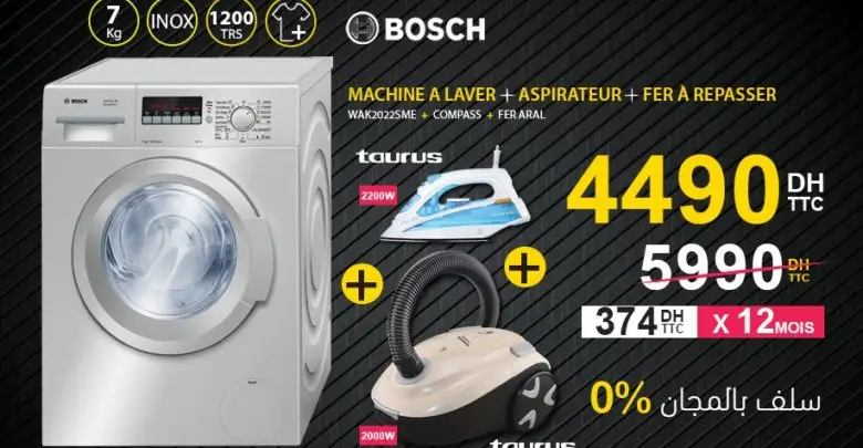 Promo Electro Bousfiha Pack Bosch Taurus 4490Dhs au lieu de 5990Dhs