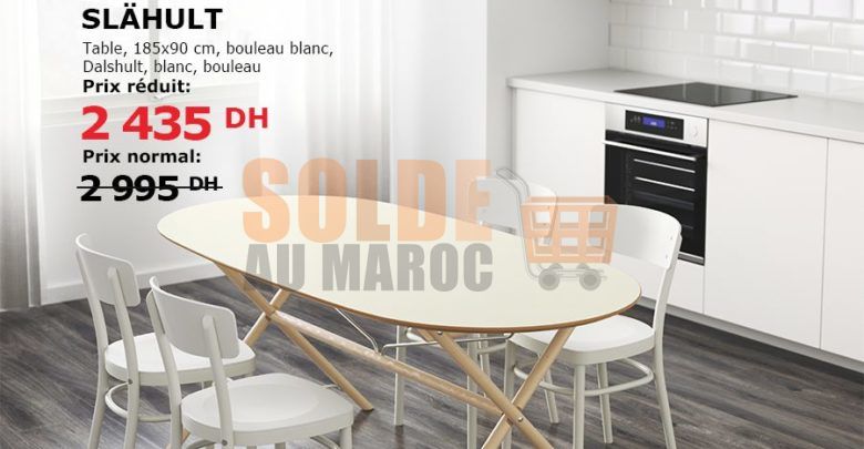 Soldsd Ikea Maroc Table SLÄHULT / DALSHULT bouleau blanc 2435Dh au lieu de 2995Dhs