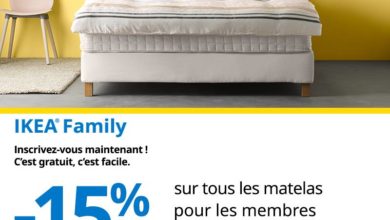 Promo Ikea Family -15% réduction Matelas du 24 au 30 Avril 2019