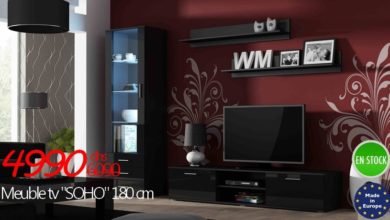 Promo Azura Home MEUBLE TV SOHO NOIR OU BLANC 4990Dhs au lieu de 6090Dhs