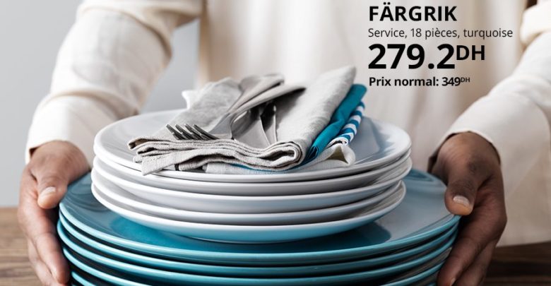 Offre IKEA Family Service 18 pièces FARGRIK 279Dhs au lieu de 349Dhs