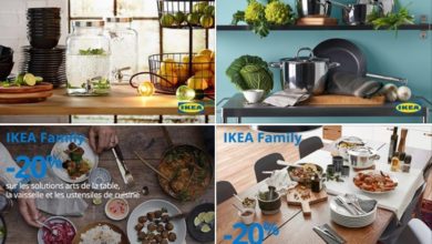 Promo IKEA Family -20% sur les solutions arts de table vaisselle et ustensiles du 15 au 26 Mai 2019