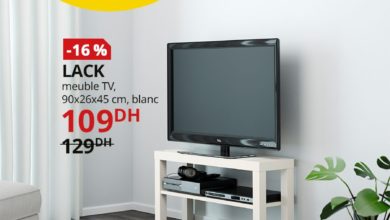 Promo Ikea Maroc Meuble TV blanc LACK 109Dhs au lieu de 129Dhs