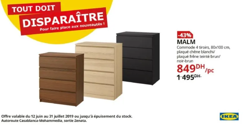 Catalogue Ikea Maroc Tout doit Disparaître du 12 Juin au 31 Juillet 2019