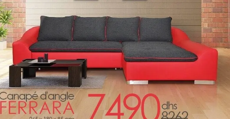 Promo Azura Home Canapé d'angle FERRARA 7490Dhs au lieu de 8262Dhs