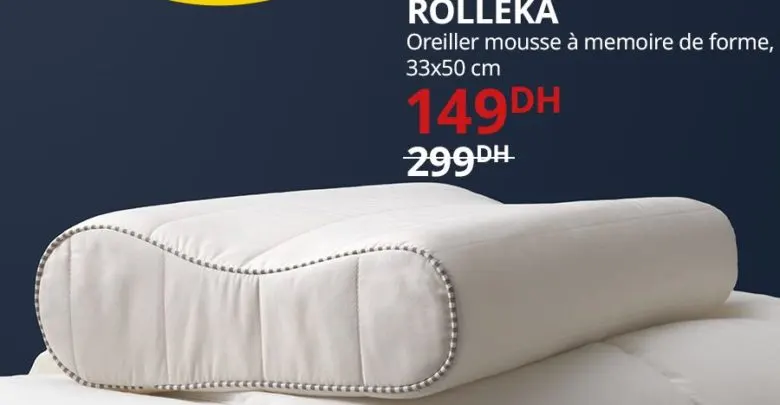 Promo Ikea Maroc Oreiller mousse à mémoire de forme 149Dhs au lieu de 299Dhs