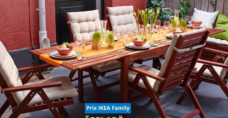 Promo Ikea Family Table à rabat teinté brun APPLARO 1596Dhs au lieu de 1995Dhs
