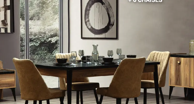 Soldes Yatout Home Table à manger + 6 chaises EMPOLI 6990Dhs au lieu de 7990Dhs