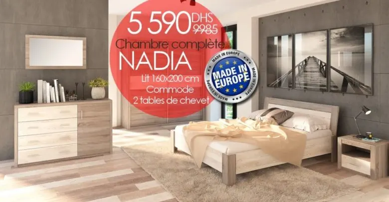 Promo Azura Home Chambre complète NADIA 5590Dhs au lieu de 9985Dhs