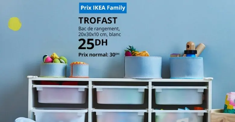 Soldes Ikea Family Bac de rangement blanc TROFAST 25Dhs au lieu de 30Dhs